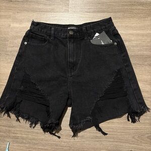 Pretty little thing Black Distressed Denim Shorts